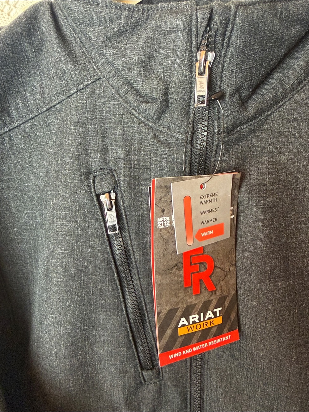Ariat Men's Charcoal Lightweight Softshell Jacket FR Team Logo NWT Sz. XL - Picture 6 of 16